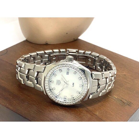 Tag Heuer Women's Watch WBC1316-0 Link Swiss Quartz Diamond Mother of Pearl Dial - Picture 7 of 13